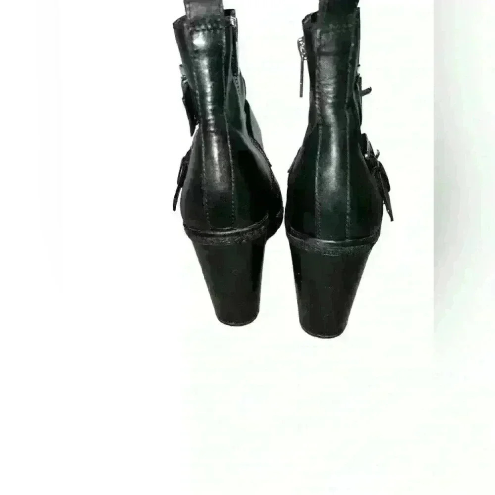 Michael Kors Black Ankle Slouch Zip Up Leather Sz 8 1/2 Minimalist block almond - Picture 3 of 8